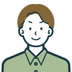 Obraz premium きりっとした顔の私服男性のバストショット4