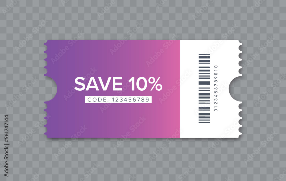 Canvas Prints Coupon Discount. Vector Gift Voucher Isolated.