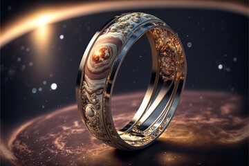 ring, space, planet, gold, wedding, light, earth, water, stars, golden, sun, illustration, love, engagement, sky, drop, night, jewelry, vector, glow, design, circle, eclipse, blue, star