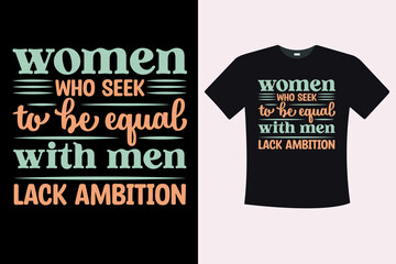 Obraz premium Women's day T-Shirt Design. Happy Women's Day, 8th march. Vector illustration for greeting cards, banners, posters, prints, and t-shirts.