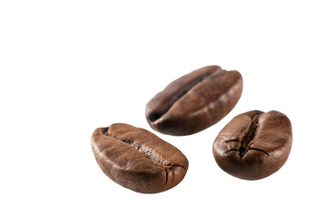 Coffee beans isolated on transparent background. PNG	
format
