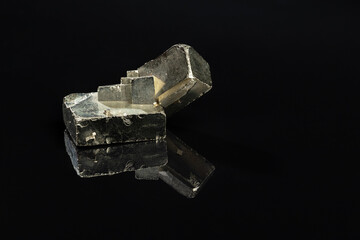 Cubic Shape Crystals of Raw Pyrite Mineral Stone