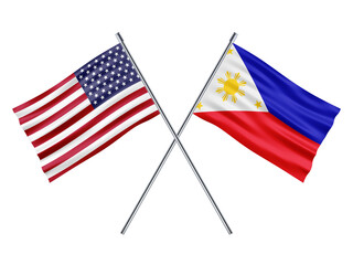 USA Friendship Philippines Flag 3d Illustration