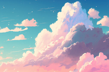 Pastel color of sky background. Illustration graphic design generative ai.