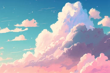 Deurstickers Pastel color of sky background. Illustration graphic design generative ai. © ant