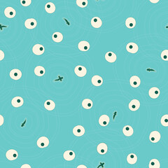 First Excursion. Vector soft cyan seamless pattern background.