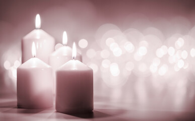 Candle and candlelight in a church background