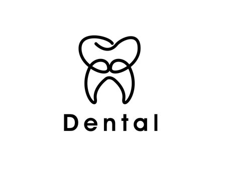 line dental art drawn logo icon symbol design template illustration inspiration