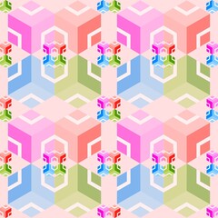 The Pastel Box in Fabric Seamless Pattern