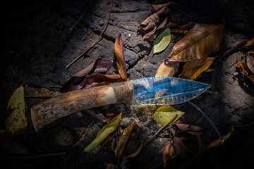 Obsidian crafting skill or stone knife The primitive tools of the Stone Age were forged from stone.