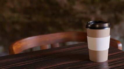 take away the coffee cup on the table