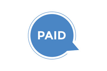 Paid button web banner templates. Vector Illustration
