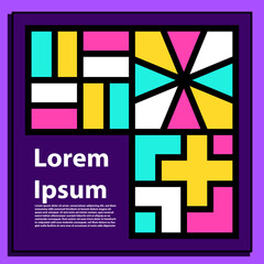 Colorful geometric background with empty space for title and description. suitable for web landing page, sticker, banner and Disc Cover.