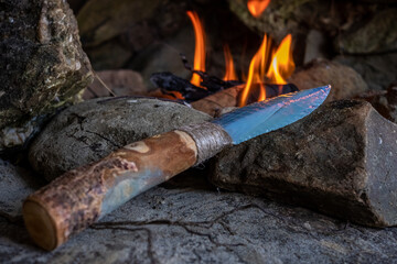 obsidian or stone knife Orthodox tools and fires were the subjects of the Stone Age.