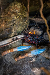 Obsidian crafting skill or stone knife The primitive tools of the Stone Age were forged from stone.