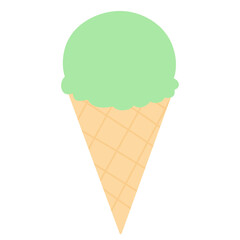 Green Ice Cream Cone