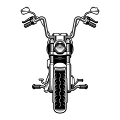 Black and white vector illustration a motorcycle on a white background