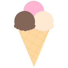 Three Scoop Ice Cream Cone