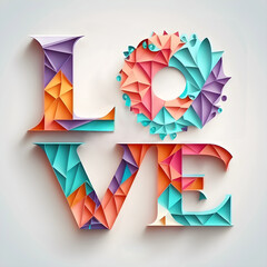 Paper Cut Love Lettering Romantic