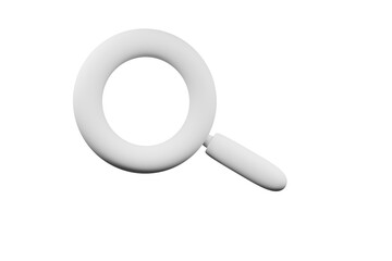 Magnifying glass on transparent background. Discovery, research, search, Minimal 3d style. PNG image3d rendered, illustration. 