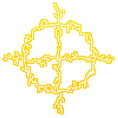 Fototapeta premium Pixel art yellow lightning scope