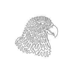 Continuous curve one line drawing abstract art. Hawk has sharply pointed, strong beak. Single line editable stroke vector illustration of hawks birds of prey for logo, syimbol, wall decor, boho poster