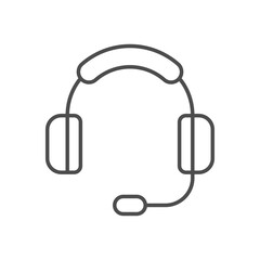 Wireless headset line outline icon