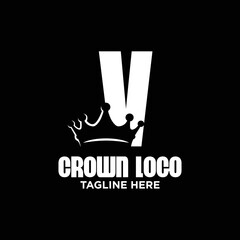 Letter V Crown Logo Design Template Inspiration, Vector Illustration.