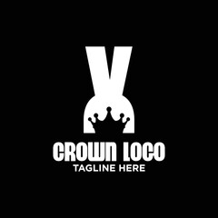 Letter X Crown Logo Design Template Inspiration, Vector Illustration.