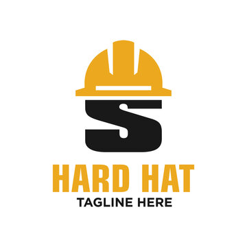 Letter S Hard Hat Logo Design Template Inspiration, Vector Illustration.