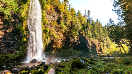 The waterfall called Mill Creek Falls on the Rogue River in Oregon