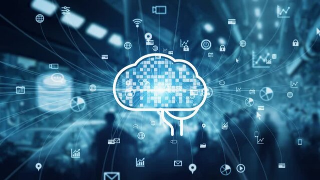Modern industry and AI (Artificial Intelligence) concept.