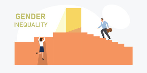 Gender inequality at work 2d vector illustration concept for banner, website, illustration, landing page, flyer, etc