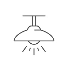 Ceiling lamp line outline icon