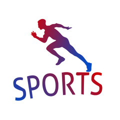 Fototapeta na wymiar runner logo with trendy design. running sport logo