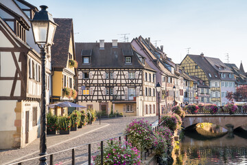 Fototapeta na wymiar Half-timbered houses in Colmar, Alsace, France