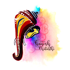 Happy Ganesh Chaturthi Indian festival greeting card design