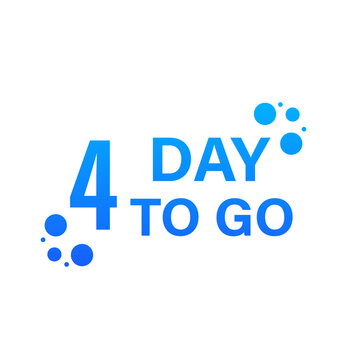 4 day until the final countdown. Promotional offers one day, sale only 4 day. On a white isolated background. Vector illustration