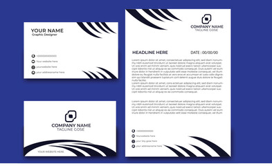 Vector modern creative and clean business card template and Letterhead modern design template and mockup minimalist style vector. design for business or letter layout, brochure, template, newsletter.