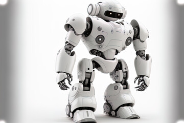 Nao robot, autonomous programmable humanoid robot. isolated on white background. Generative AI