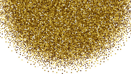 Scattered Golden Confetti Isolated Semicircle Border Abstract Pattern Texture PNG Design Element