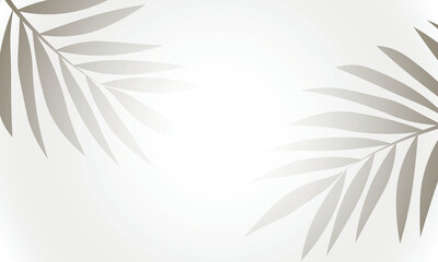 Seamless vector background of palm leaves on a gray background with a glare of rays