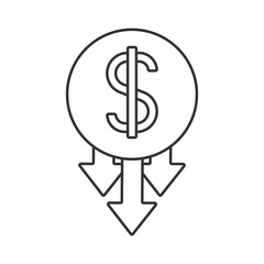 Deposit vector icon. Line sign for mobile concept and web design. Symbol, logo illustration. Vector graphics