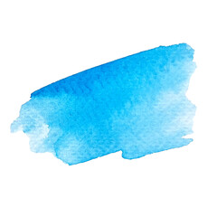 Watercolor brush stroke illustration. Abstract blue watercolor shape on the white background