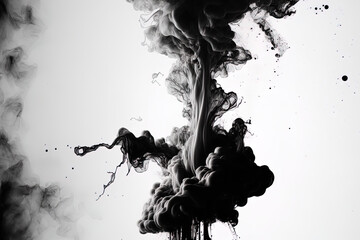 a white background with black smoke. Generative AI