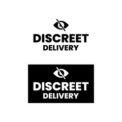 Discreet delivery packaging shopping products sensitive icon label sign design vector - obrazy, fototapety, plakaty