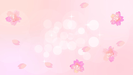 Obraz na płótnie Canvas 桜とキラキラ十字光と玉ボケのきれいなピンク背景