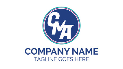 Letters CMA Modern Minimalist Monogram Name Initials Logo Design Template