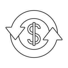 Money flow vector icon. Line sign for mobile concept and web design. Symbol, logo illustration. Vector graphics