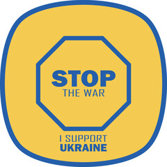 Stop the war in Ukraine icon. Vector